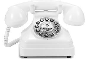 Home Creative Audio Guest Book Wedding Phone,Audio Guestbook Phone Vintage Style Audio Message Voicemail for Graduation Retirement Party Birthdays Baby Shower Special Occasions (White) (White)