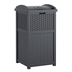 Suncast 33 Gallon Wicker-Style Hideaway Trash Can