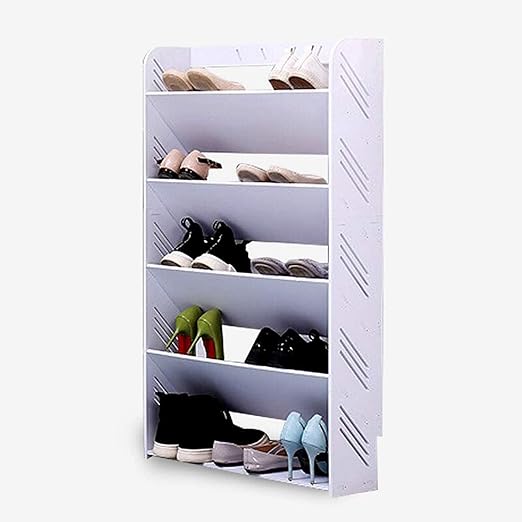 XHCP Zapatero Zapatero, Madera Plástico Cubo Simple Ampliado Zapatero a Prueba de Polvo Blanco