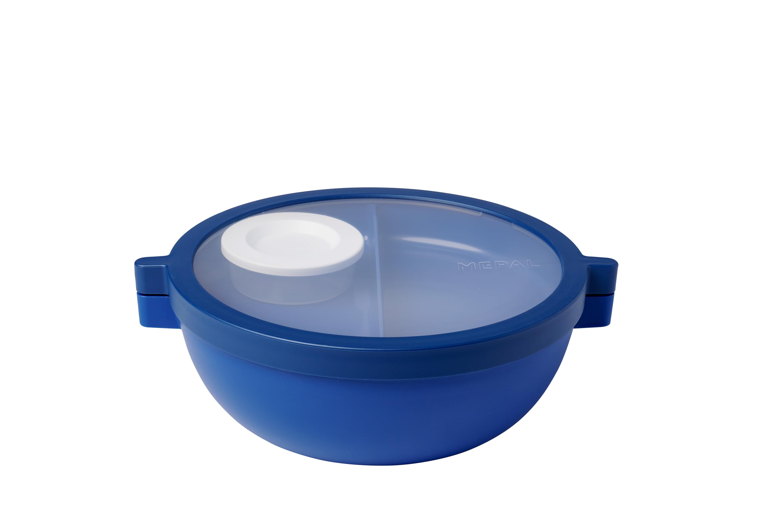 Mepal - Bento Lunch Bowl Vita - Multi-Compartment - Extra Bowl with lid, Dressing Container & Tray - Bento Box - Salad Lunch Box - Vivid Blue