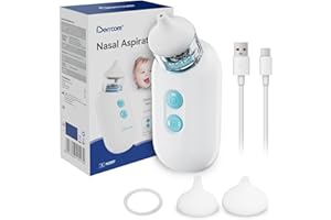 Berrcom Electric Nasal Aspirator for Baby, Baby Nose Sucker for Toddler Nose Suction for Infants, Rechargeable Nose Cleaner for Toddler with 2 Suction Levels and 2 Silicone Tips, USB Rechargeable