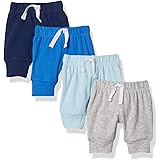 Amazon Essentials Toddler and Baby Boys' Cotton Pull-on Pants, Multipacks