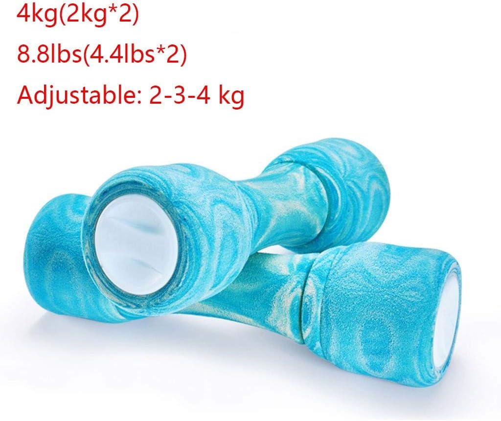 XIAOLI 2pcs Adjustable 2-4kg Solid Steel Dumbbell Comfortable Foam Cotton Dumbbells for Fitness Weight Lifting Training (Color : Blue)