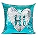 MOCOFO Glitter Pillow 16X16 Set of 4 Reversible Sequins Pillow Cover Magic Mermaid Sequence Pillowcase Purple Couch Color Changing Decor Cushion Covers for Sofa