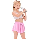 Stelle Girls Flowy Shorts with Pockets Athletic Running Skirt High Waist Butterfly 2 in 1 Sports Short 5-16 Years