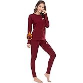 MEETWEE Women Thermal Underwear, Winter Warm Base Layer Compression Set, Fleece Lined Long Johns Running Skiing
