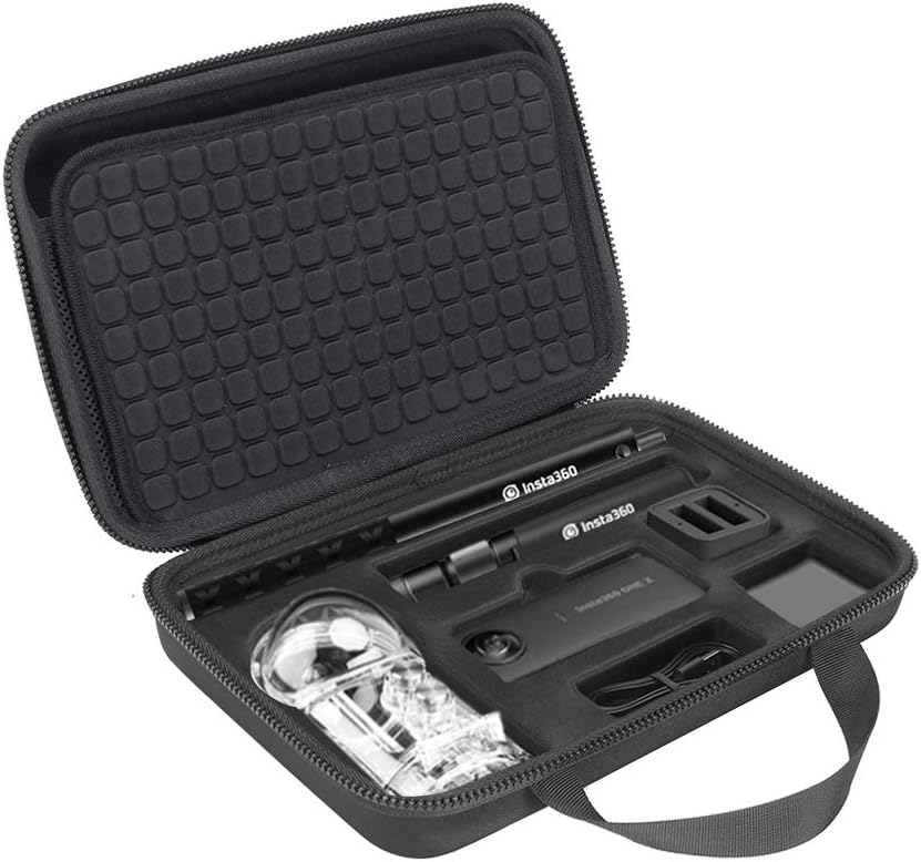 MASiKEN Travel Camera Case for Insta360 ONE X 360 Action Camera - Insta360 ONE X 360 Protective Case Keeps Accessories All in One Place (Black)