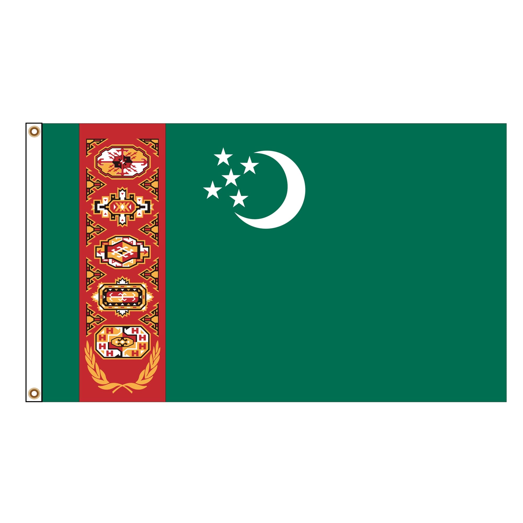 PinkDisplay Aisa flag (Turkmenistan)3x5ft(90x150cm) eyelets and double stitches