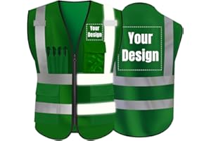 YOWESHOP High Visibility Safety Vest Customize Your Logo Protective Security Vest