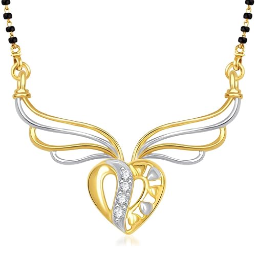 Cubic Zirconia Mangalsutra for Women (Golden) (vkmp1302g)