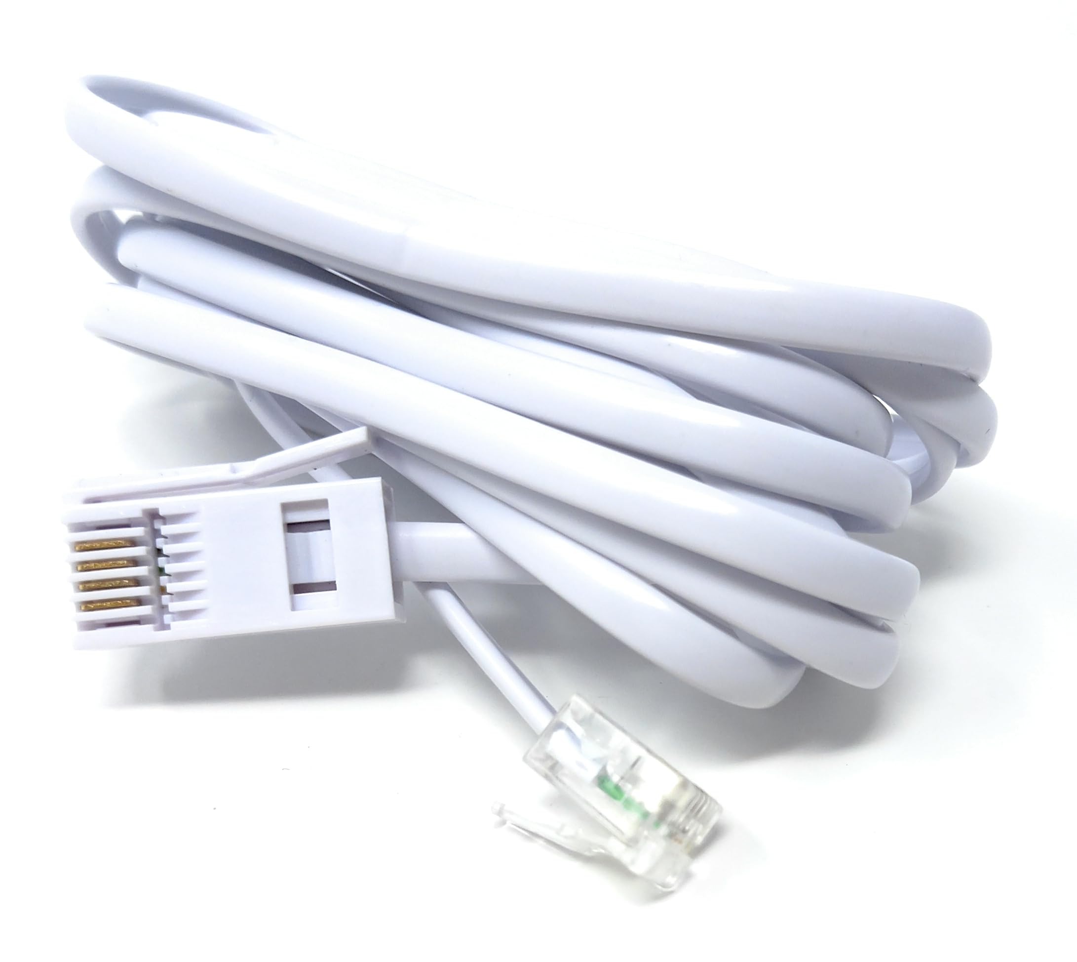DRUT 2m BT to RJ11 4 Wire (431A) Male to Male UK Telephone Modem Lead Cable (6.5ft, White)