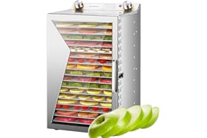 Home Freeze Dryer Machine, Stainless Steel 6/8/12/18 Trays Food Dehydrator, 12-Hour Timer, Max Temp 90℉, Preserve Fruits & Ve