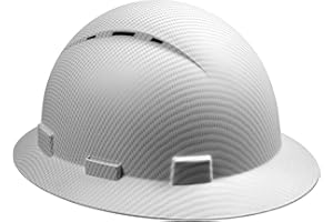 TOKISHI Full Brim Hard Hat - OSHA Safety Helmet Durable Lightweight Carbon Fiber Hard Hat, 6-Point Ratchet Suspension Protective Gear for Men and Women