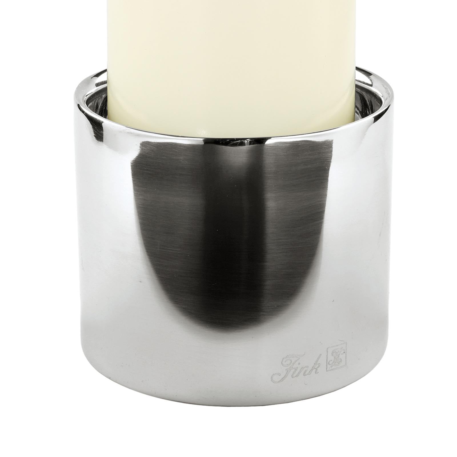 Fink Sobrio Stainless Steel Pillar Holder, Silver, 8 x 8 x 10 cm