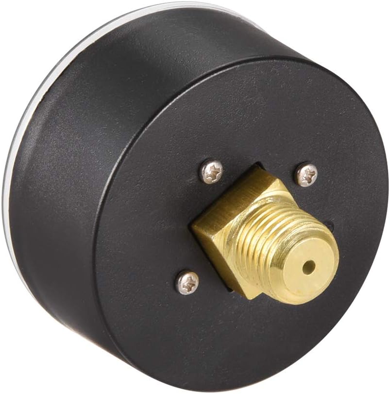 sourcing map Air Compressor Parts Pressure Gauge 1/4BSP 12.5mm Male Thread Back Mount 0-180 PSI, 1/4 Thread - Image 4