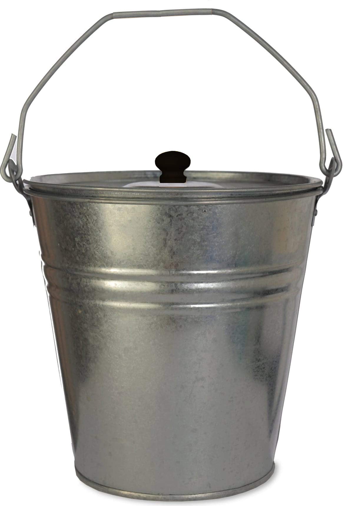 2 x 13 Litre Heavy Duty Galvanised Metal Bucket with Lid Ash Coal Water