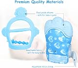 Vicloon Baby Teething Mittens Set with Teether Glove and Bracelet Blue view 3