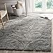 SAFAVIEH Florida Shag Collection Accent Rug - 4' x 6', Grey, Scroll Design, Non-Shedding & Easy Care, 1.2-inch Thick Ideal for High Traffic Areas in Entryway, Living Room, Bedroom (SG455-8013)