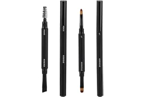 TECBEAUTY 2Pcs Dual-ended Makeup Brushes - Lip Brush + Eye Shadow Brush and Eyelash Brush + Eyebrow Brush, Lip Brush for Lipstick Lip Gloss