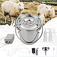 2025 Upgrade 3L Goat Milking Machine, Continuously Adjustable Suction Pulsation Vacuum Electric Milker, Portable Livstock Milking Machine with Stainless Bucket(US Plug)(3L Goat)