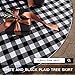 yuboo Buffalo Christmas Tree Skirt, 48 Inches White and Black Checked Ornaments for Farmhouse Buffalo Plaid Christmas Decor