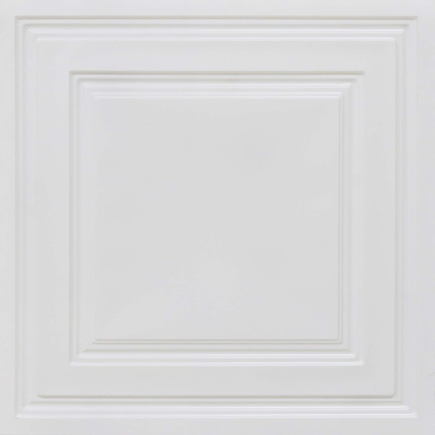 From Plain To Beautiful In Hours 232uw-24x24-10p Economy Ceiling Tile, White, 10