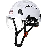 AOLAMEGS Construction Safety Hard Hat - ANSI Z89.1 Type Ι OSHA Approved Safety Helmets with Chin Straps Lightweight Reflective Vented ABS Hard Hats For Men Women Industrial Workwear 6-point Suspension