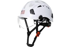 AOLAMEGS Construction Safety Hard Hat - ANSI Z89.1 Type Ι OSHA Approved Safety Helmets with Chin Straps Lightweight Reflective Vented ABS Hard Hats For Men Women Industrial Workwear 6-point Suspension