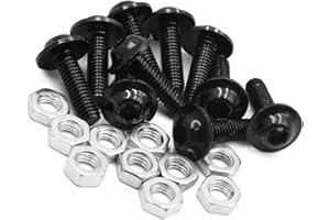 Motoforti 10pcs M6 Black Aluminum Alloy Hex Socket Head Motorcycle Bolts Bumper Screws Nuts Universal Replacement Long-lastin