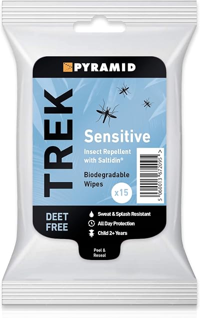Pyramid Trek Insect Repellent Wipes Saltidin 15 Pack DEET Free
