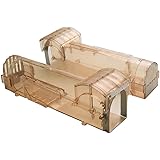 Cadrim Mouse Trap, 2 Pack Big Humane Mouse Catcher Kid and Pet Safe Rodent Trap for Mice (Brown)