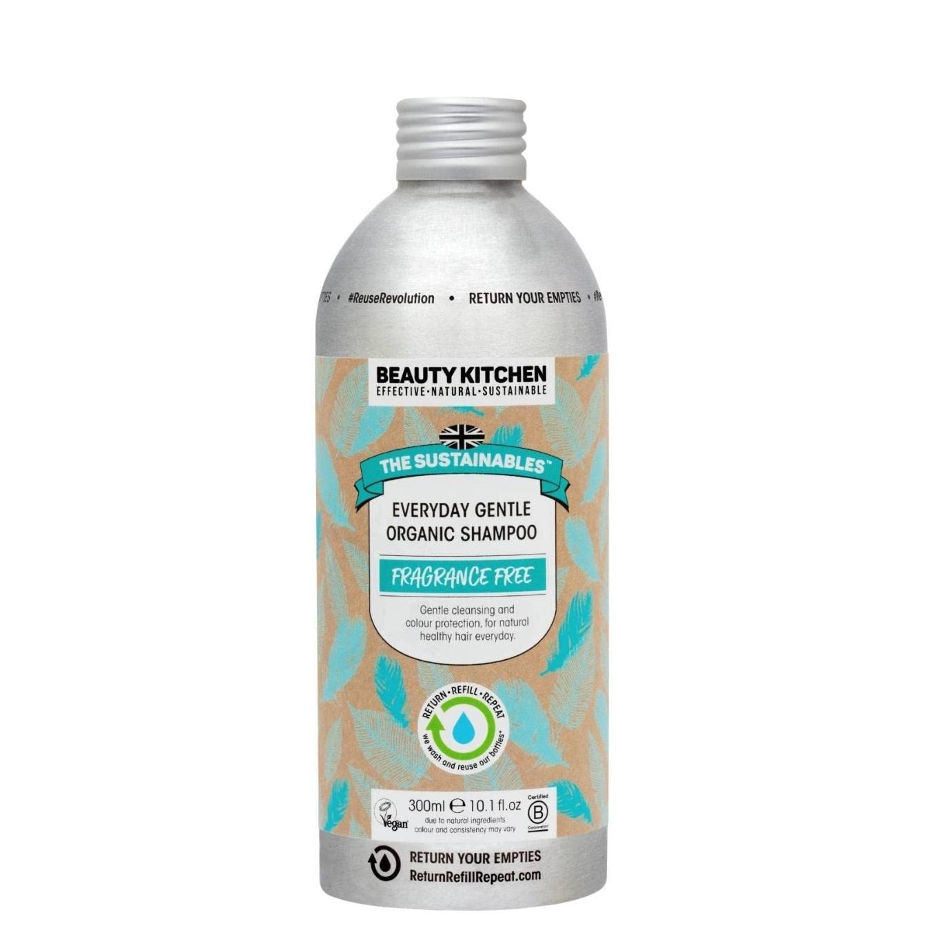 Beauty Kitchen - The Sustainables Everyday Gentle Organic Shampoo 300ml - Mild and Nourishing Hair Cleanser - Organic Ingredients - Gentle Formula
