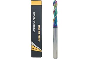 JIANXING 1/4" Extra Long DLC Coated 2-Flute Carbide Ball Nose End Mill, Ideal for Aluminum, Copper Alloys, and Plastic Machining – High Precision & Wear-Resistant Cutting Tool (1 Pieces)