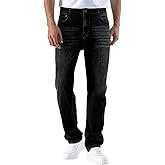 LBDLONGBIDA Men's Baggy Jeans Slim Fit Stretch Straight Leg Denim Pants Casual Elastic Work Jeans