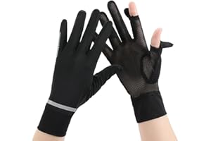 HKSICHENGKEJI Driving Gloves UPF 50+ Sun Protection Ice Silk Sport Gloves Quick-Dry Cooling Summer Outdoor Anti-Slip Cycling Gloves Unisex