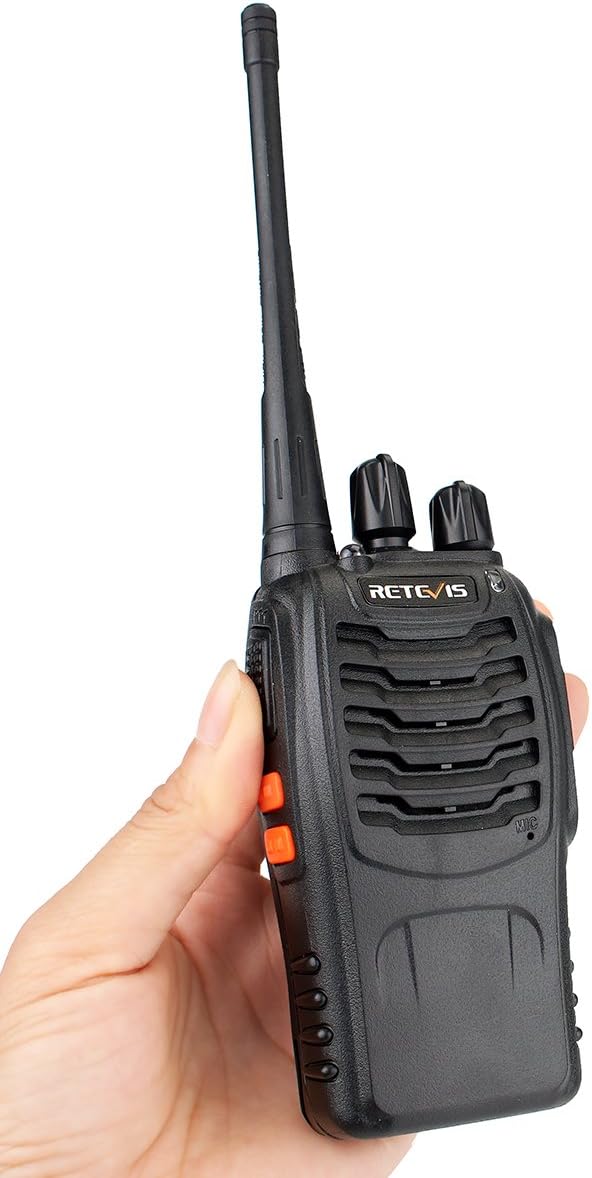 Retevis H-777 Two Way Radios Long Range Rechargeable,Hands Free Handheld Flashlight Walkie Talkies, Fast Charging USB Wall Adapter,Charger Base,Battery Included (Black, 10 Pack)