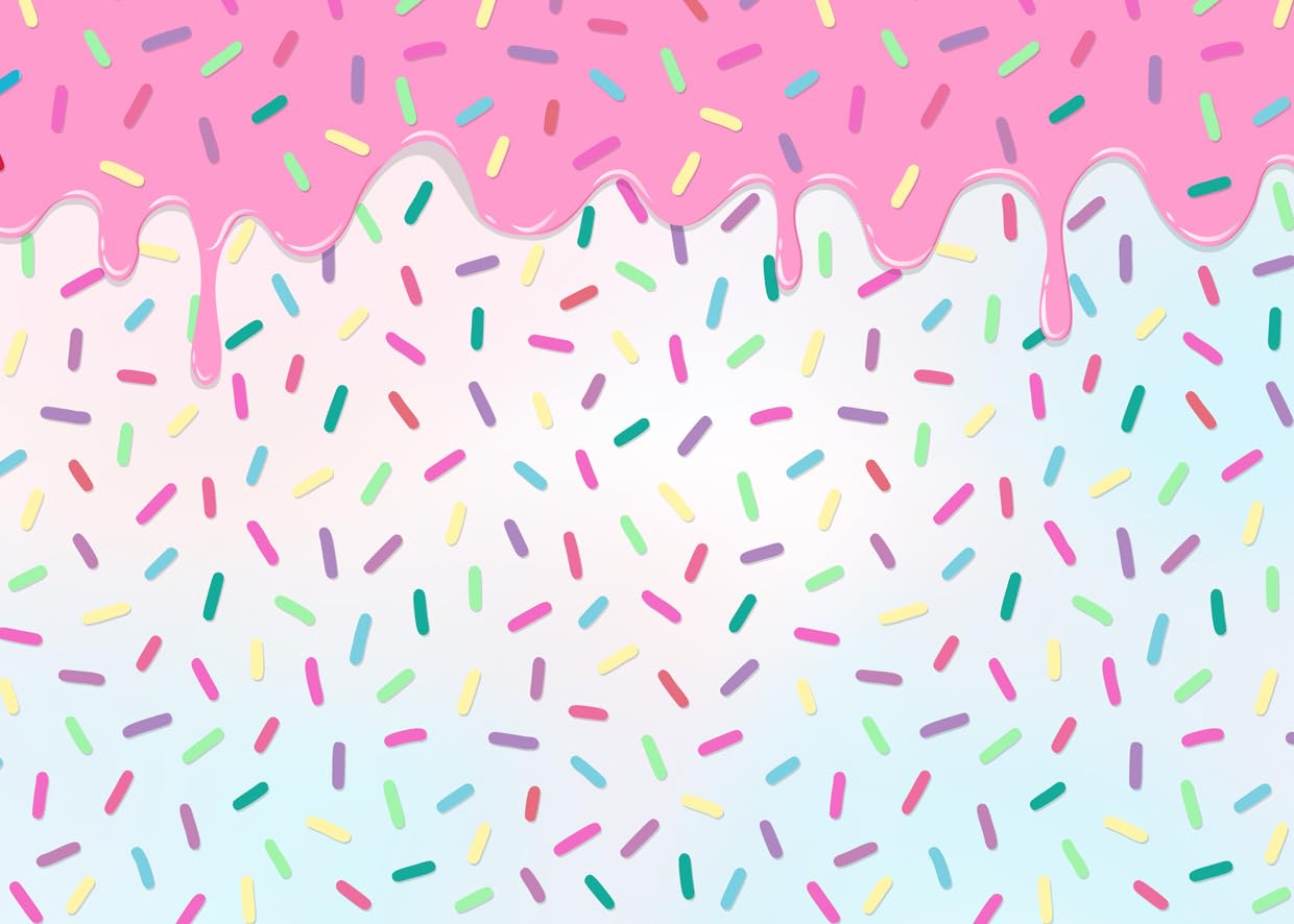 Photo 1 of LYCGS 7x5ft Donut Birthday Backdrop Sprinkles Theme for Sweet One's 1st Birthday or Grow Up Baby Shower Banner X-218