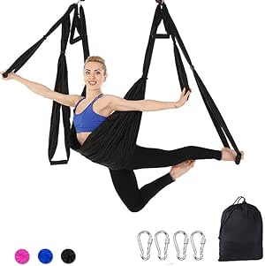 yoga with cloth hanging