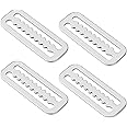 Dawitrly 4Pc Scuba Weight Belt Keepers, 316 Stainless Steel 2′ Diving Webbing Belt Slide Stopper Weight Retainer Clips with Teeth for Standard 2" (5cm) Webbing Belts