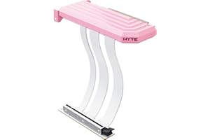 Hyte PCIe 5.0 Hyper Riser - PCI Express Gen 5.0 Vertical Riser Cable with Reinforced Metal Slot - Strawberry Milk (Pink)
