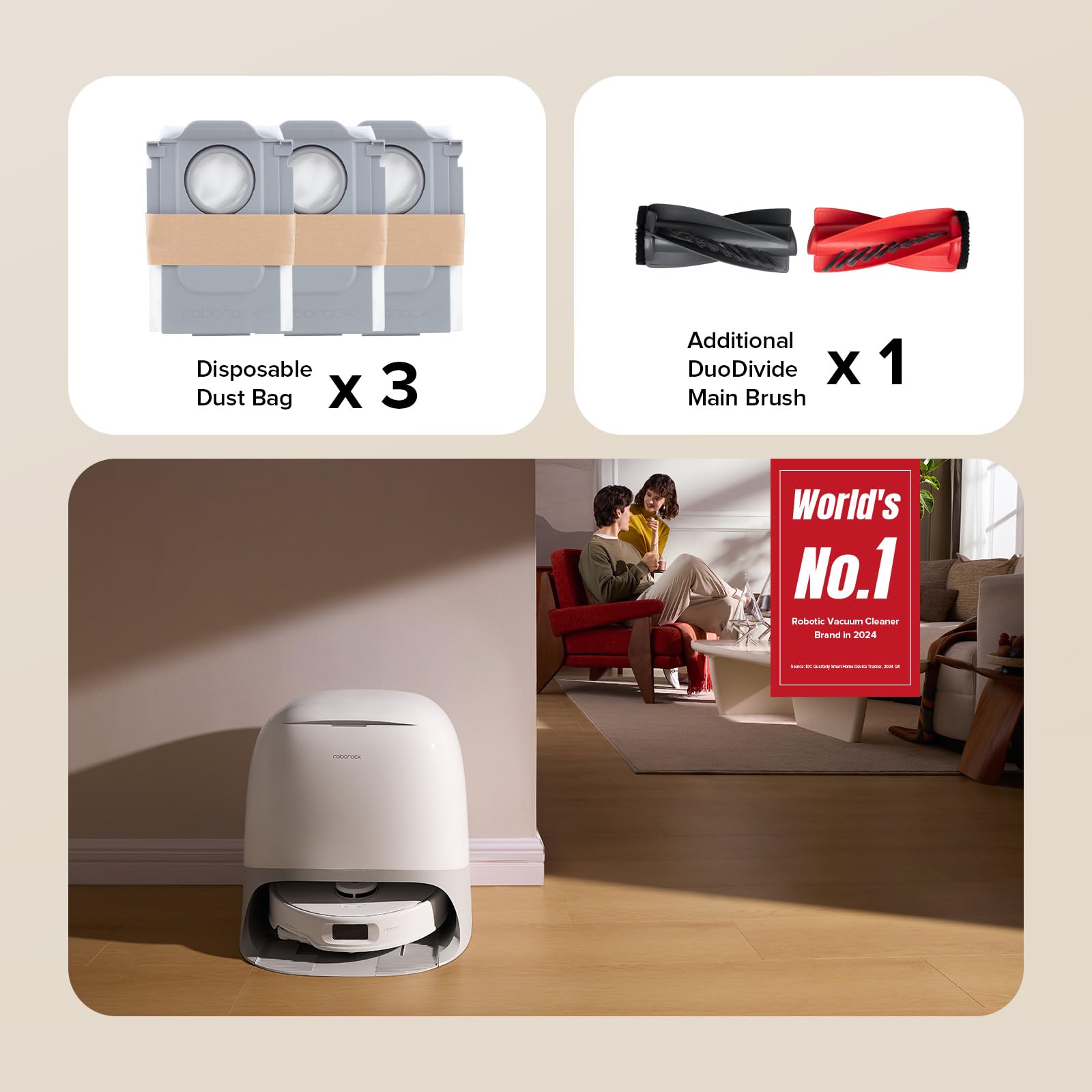 roborock Qrevo Curv S5X Robot Aspirador y Trapeador, Succión 18500Pa, Diseño Sin Enredos, Cepillo Lateral FlexiArm, Evitación de Obstáculos AI, 10 Semanas de Autovaciado, Lavado Automático para Pisos Duros, Esquinas, Pelo de Mascotas