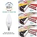 Candelabra LED Bulbs 60Watts, Ambimall 6 Watt E12 Base Daylight White 5000K 600Lumens, Chandelier Light Non-Dimmable for Ceiling Fan(6 Pack)