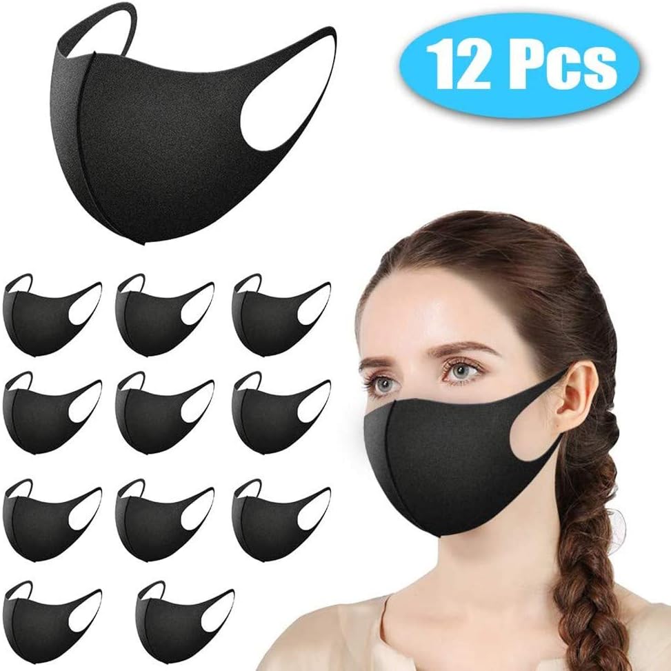 HJZXC 12 Pcs Fashion Protective, with Comfortable Earloop,Washable, Reusable