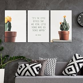 3 Panel Cactus in Pots with Inspirational Quotes Gallery 16 x24 x 3 Panels