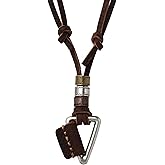 HAQUIL Boho Leather Necklace Antique Tribal Pendant, Boho Jewelry Gift for Men and Women