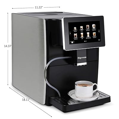 Buy Hipresso Super Automatic Espresso Coffee Machine With Large 7 Inches Hd Tft Display For Brewing Americano Cappuccino Latte Macchiato Flat White Espresso Drinks Online In Taiwan B08m1wvls7