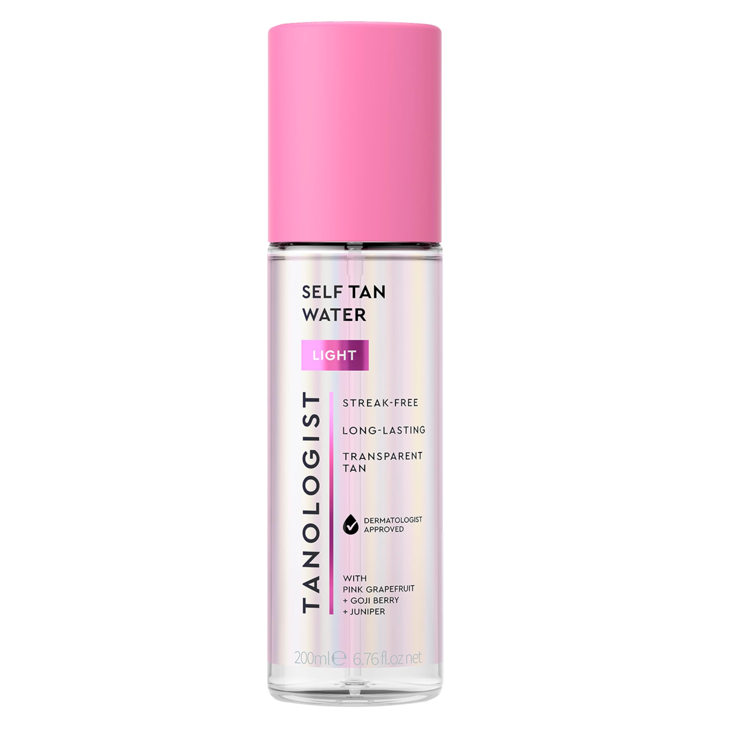 Tanologist Mini Self Tan Water Light, Clear, Travel Size Tanning Mist, Streak-Free, Natural Bronze Glow, No Fake Tan Smell, Skincare Infused, Lightweight, Dermatologist Tested,100ml