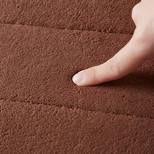 Bathroom Rugs, Bath Mat, Set of 2 Memory Foam Bath Mat and U-shape Toilet Floor Rug (Brown) - Thumbnail 3