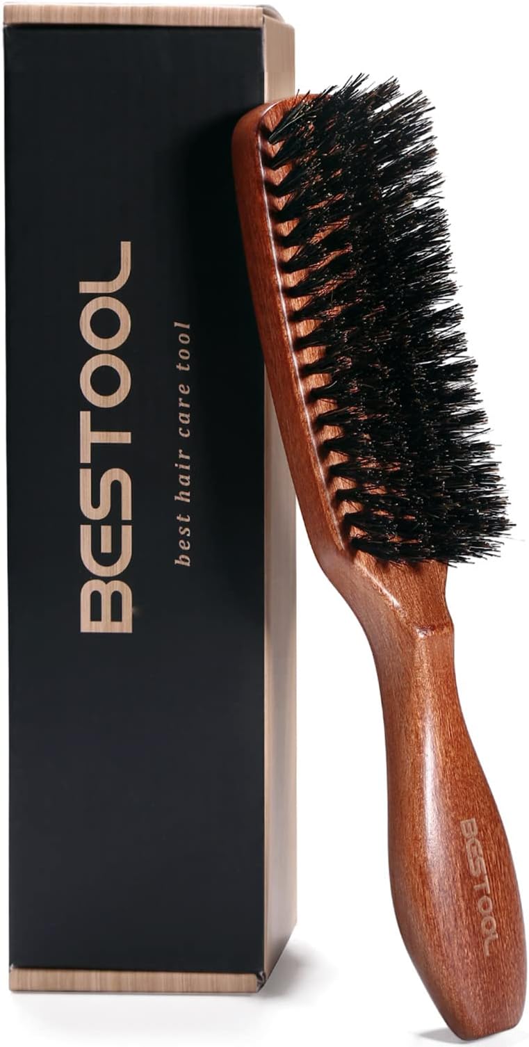 BESTOOL Boar Bristle Hair Brush for Men Women Beards Smoothing Styling