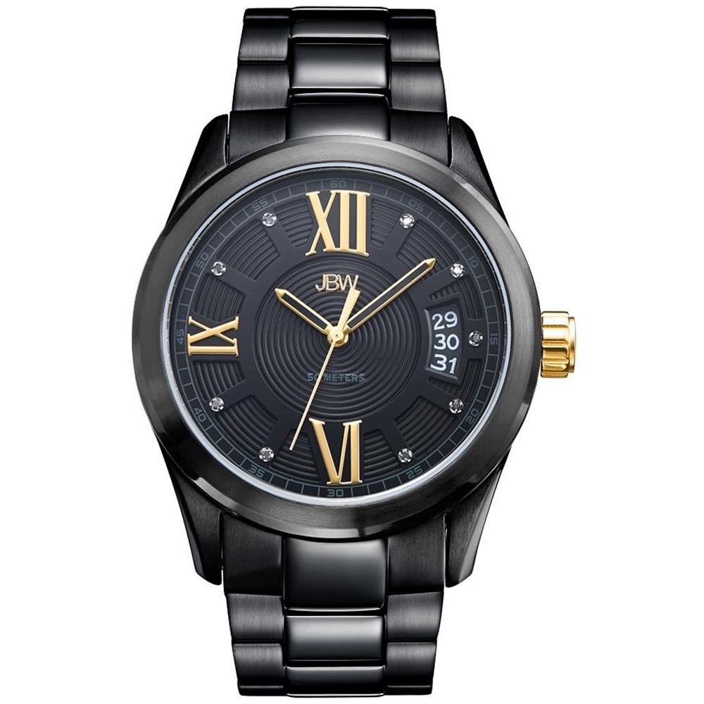 JBW Luxury Men's Bond J6311E Diamond Wrist Watch with Stainless Steel Link Bracelet
